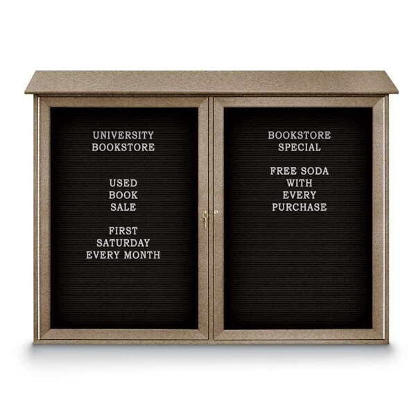 Indoor Enclosed Combo Board, 48"x36", Satin Frame/Green & Forbo